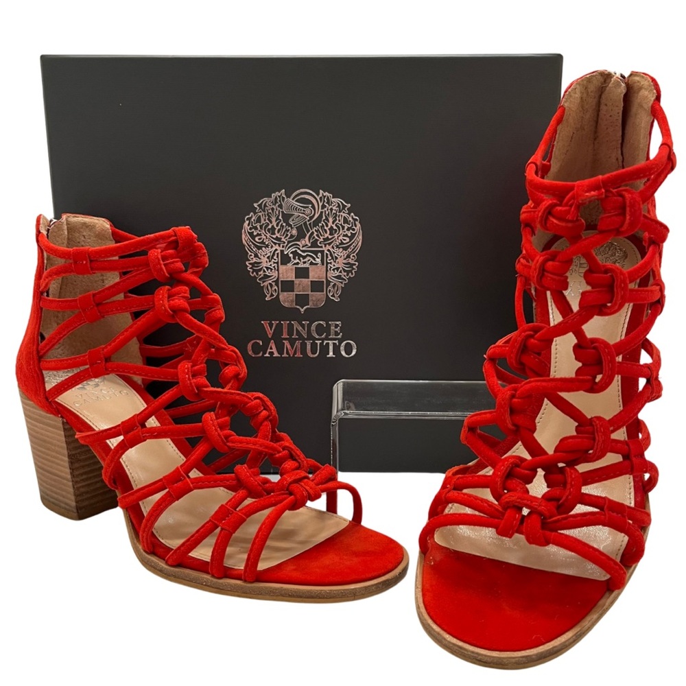 Vince Camuto Karika Red Women's Strappy Heeled Sandals Size: 8